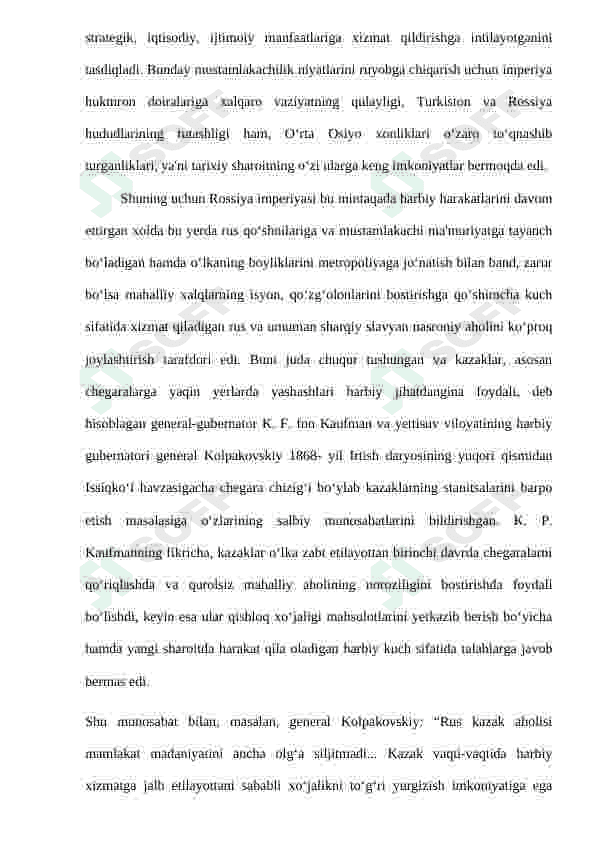 Rossiya imperiyasining aholini ko‘chirish siyosati va uning mohiyati 8