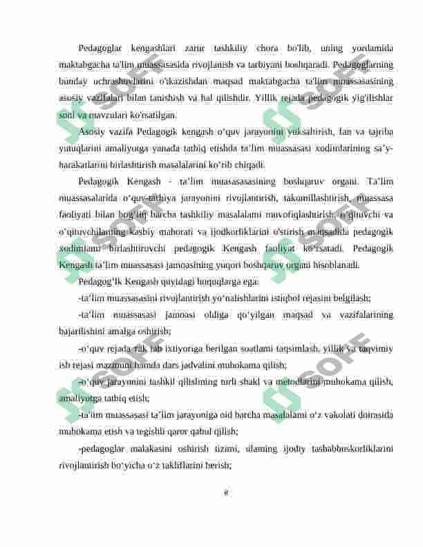 Pedagogik kengash shakllari va rahbarlik psixologiyasi 8