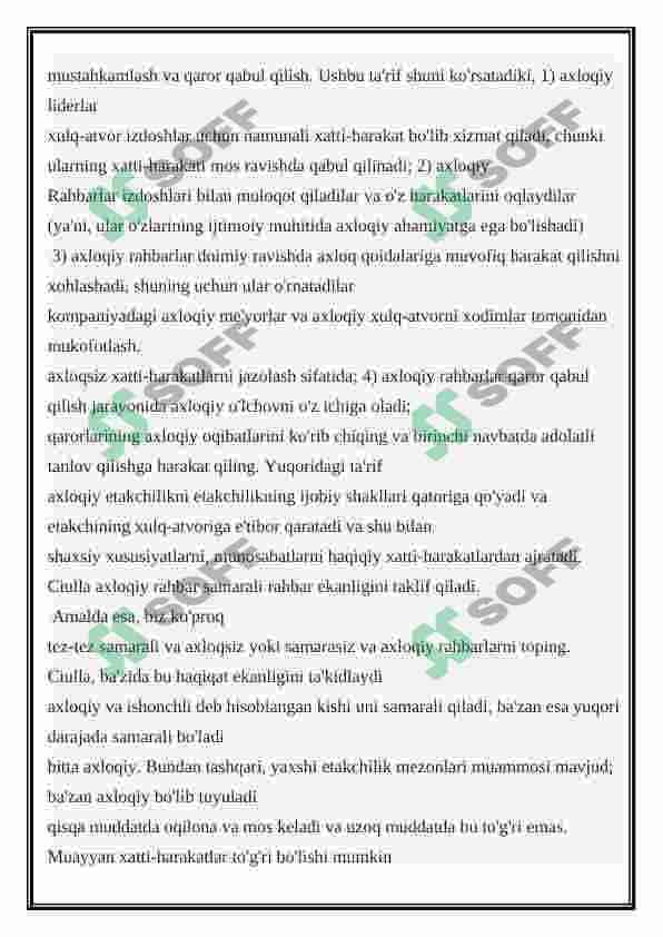 Yetakchilikning shaxsiy xislatlari va ularni rivojlantirish 8