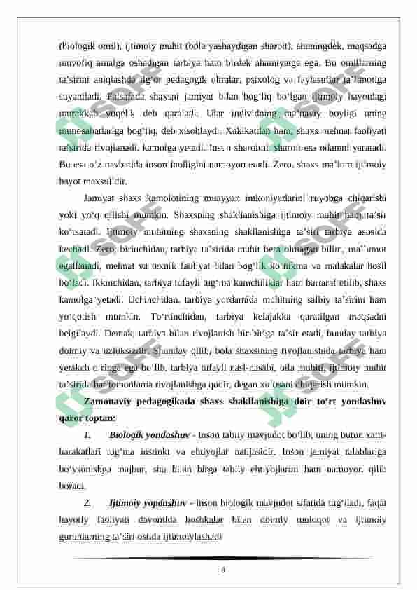 Maktabgacha yoshdagi bolalarning rivojlanishi va ta'lim tarbiyasining o'ziga xosligi 8