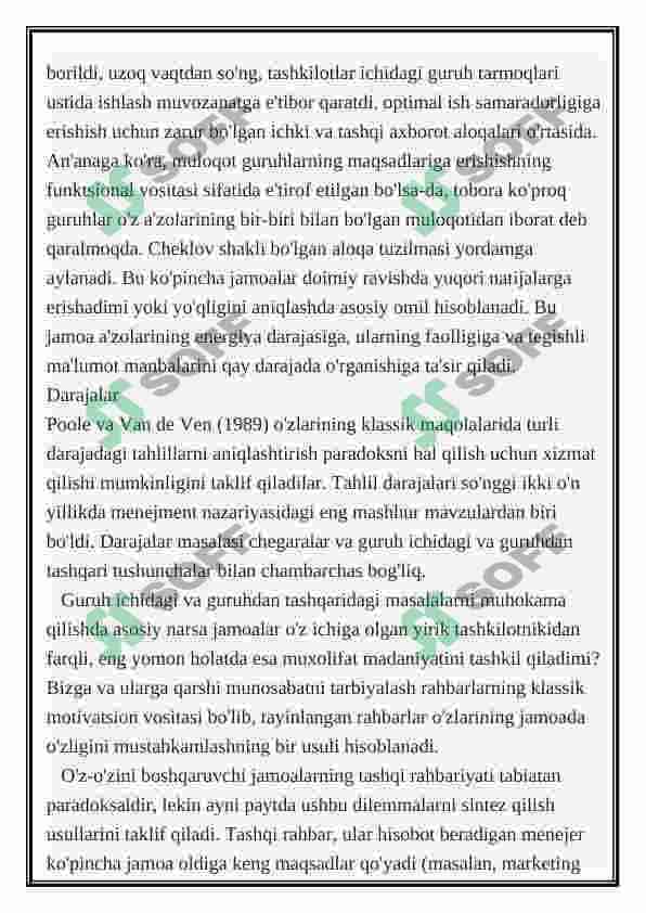 Yetakchi va jamoa munosabatlari 8