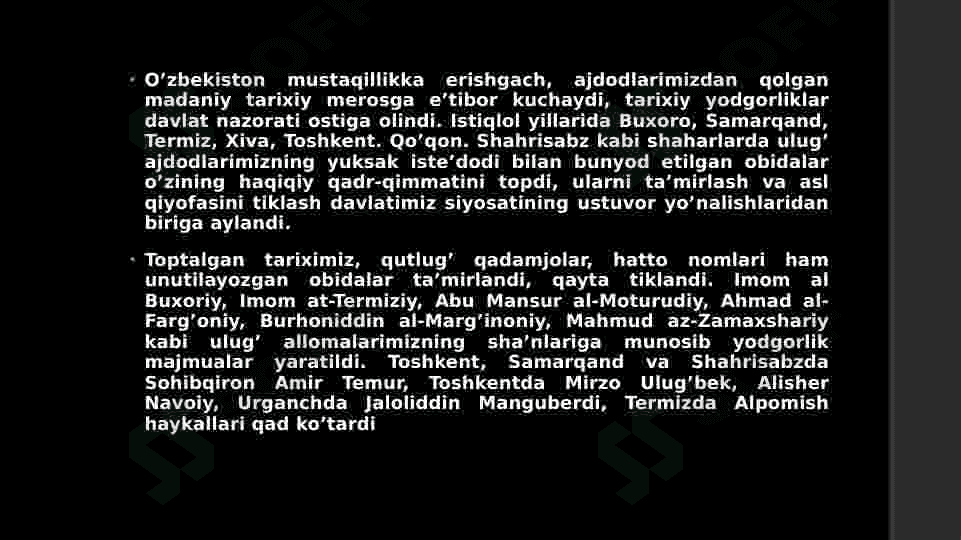 TARIXIY-ME’MORIY YODGORLIKLAR VA ULARNI QAYTA TIKLANISH 8