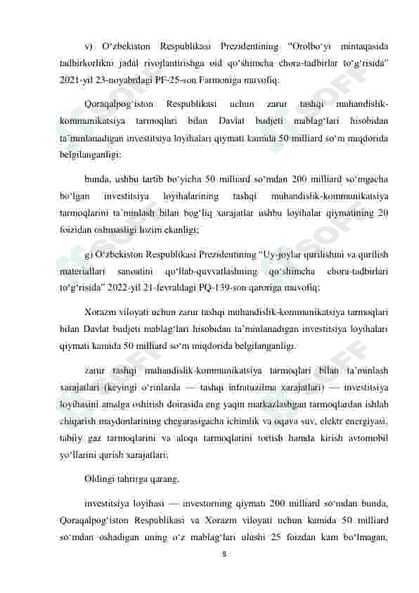O'zbekiston iqtisodiyotida xorijiy investitisiyalarning tutgan o'rn 8