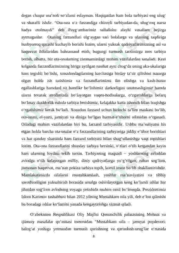 Sog’lom avlod mustahkam jamiyat asosi 8