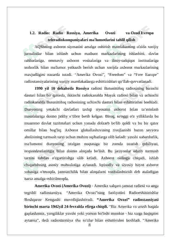 Xorijiy ommaviy axborot vositalarining  media makonidagi o‘rni 8