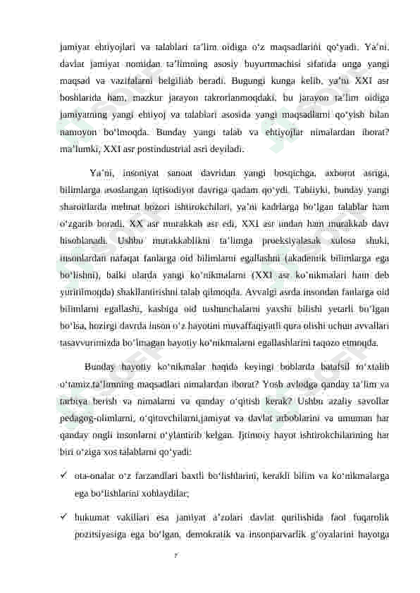 Mustaqil O'zbekiston respublikasida ta’lim tizimi va pedagogik fikrlar taraqqiyoti 8