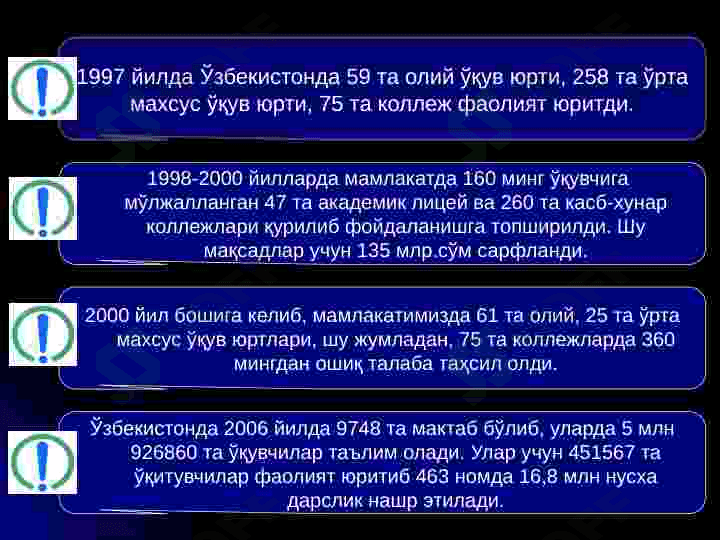 Oʻzbekistondagi taʼlim sohasidagi islohotlar. 8