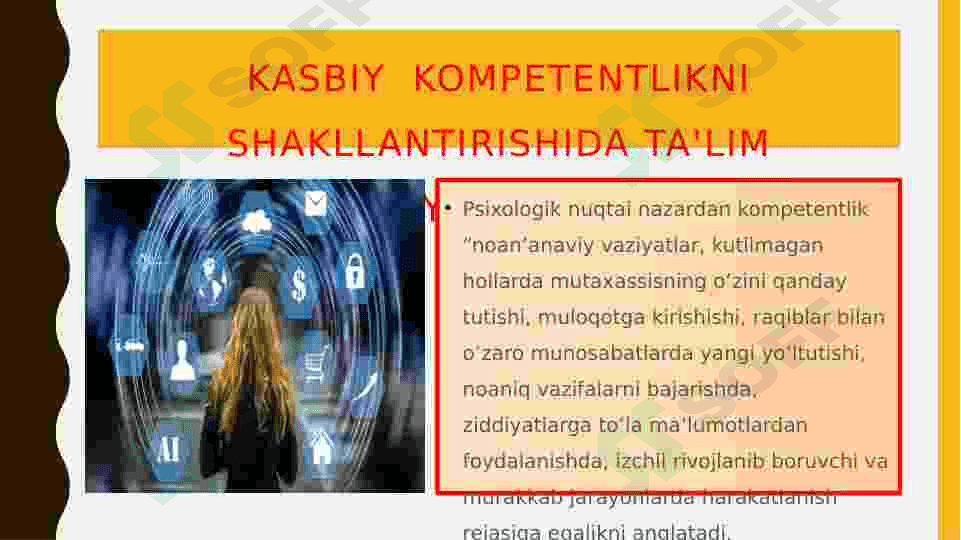 Kasbiy  kompetentlikni shakllantirishida ta'lim texnologiyasining  tadbiqi. 8