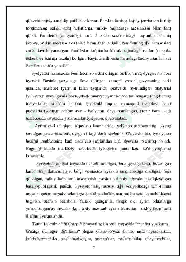 Felyeton va pamfletning media olamidagi o'rni boʻyicha tahlil 8