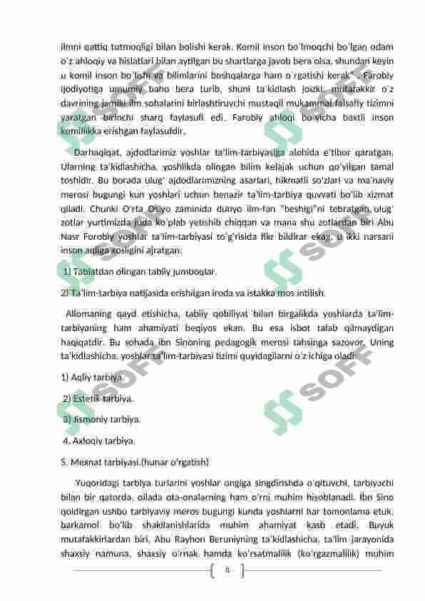 komil insonni shakillantirishda tarbiyaning o'rni 8