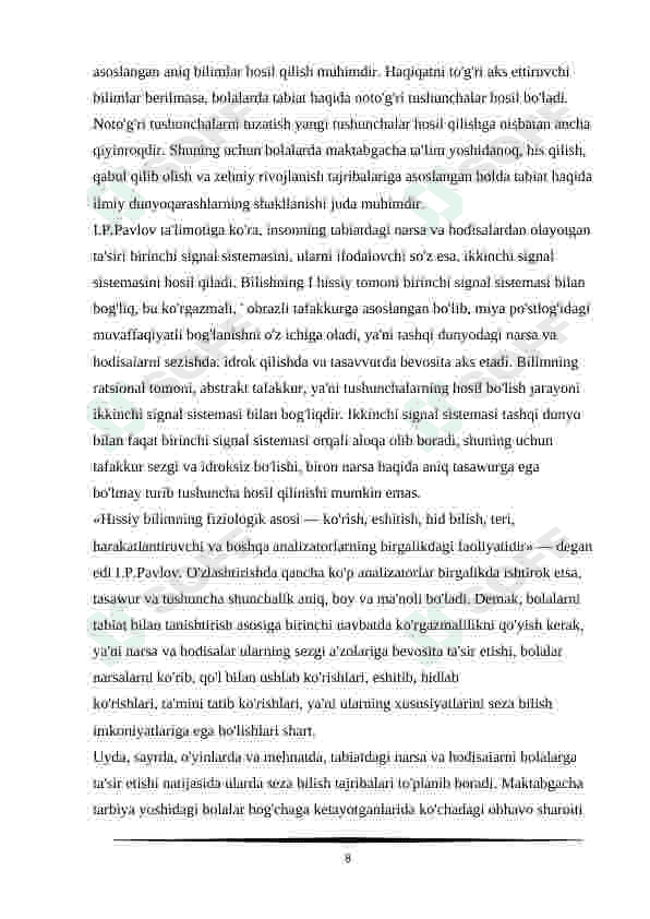 Maktabgacha ta'lim tashkilotlarida tabiat burchagini tashkil etish 8