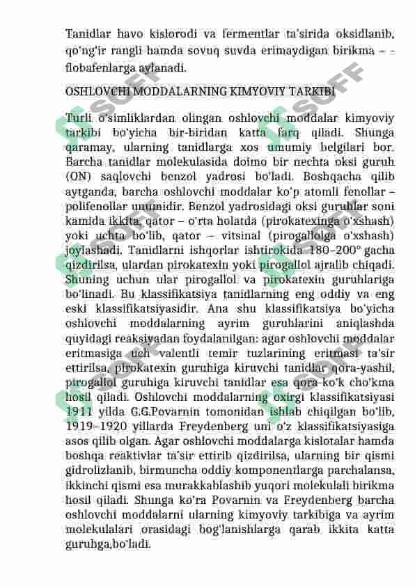 Oshlovchi moddalar tasnifi 8