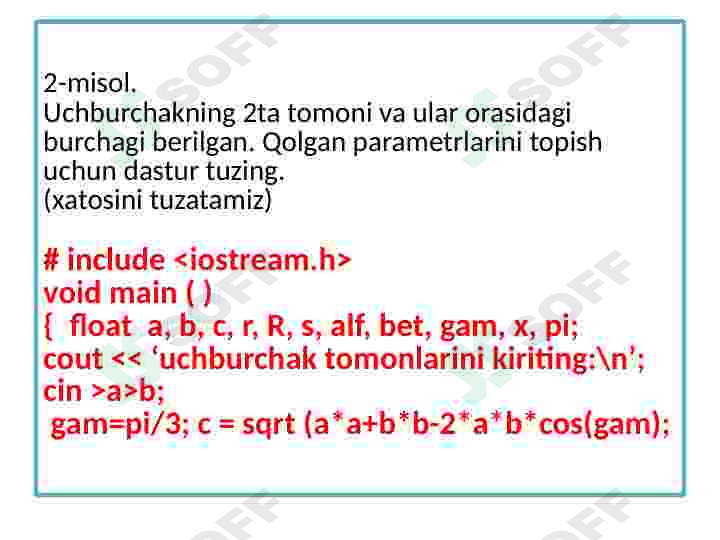C/C++ tilida  chiziqli  dastur 8