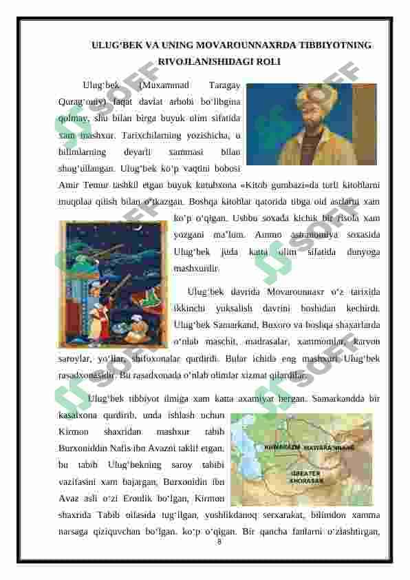 Amir Temur va temuriylar davridagi taniqli tabiblar va ularning faoliyati 8