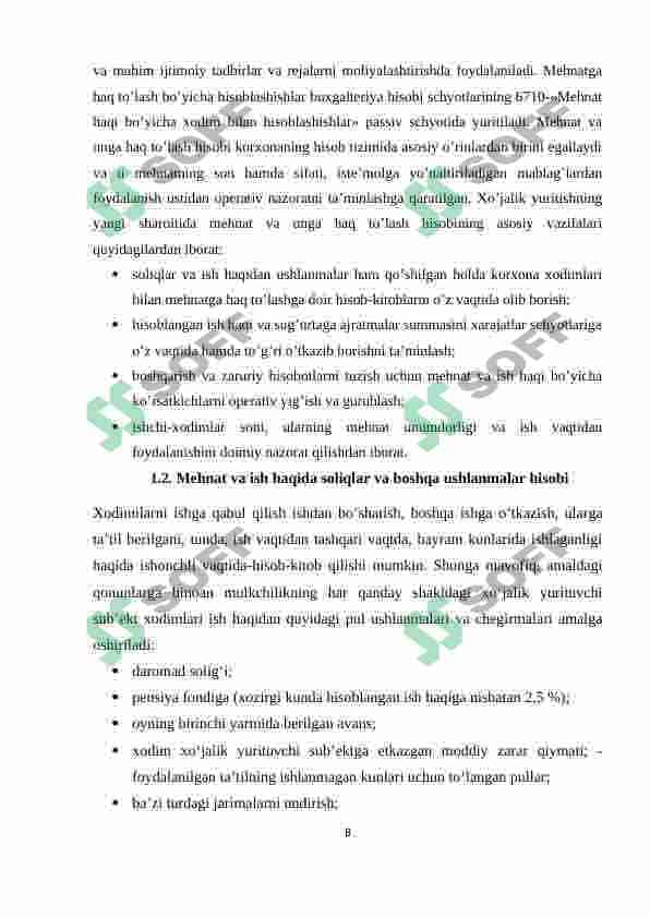 Mehnat haqqidan ushlanmalar va ajratmalar hisobi 8