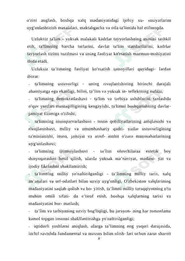 MUSTAQILLIK YILLARIDA MAKTABGACHA TA’LIM TIZIMIDA YANGICHA YONDASHUV 8
