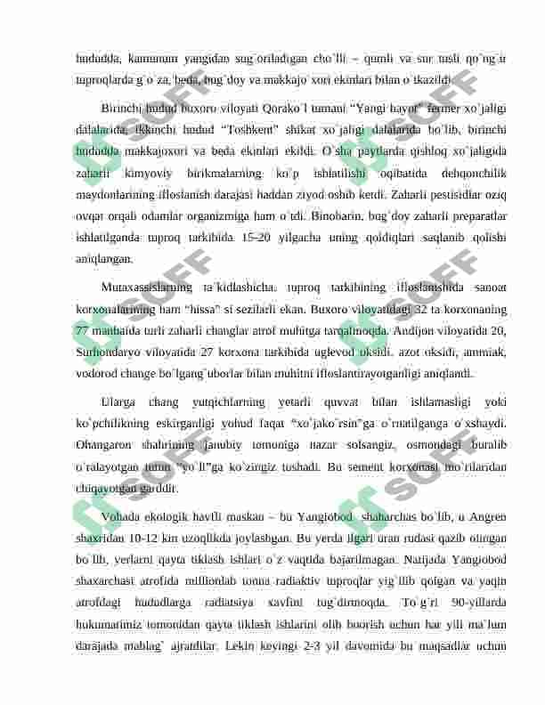 O'zbekiston Respublikasining ekologik muommolari 8