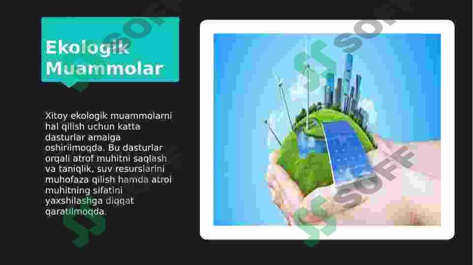 Xitoy iqtisodiyotining yashil iqtisodiyotda tutgan o’rni 8