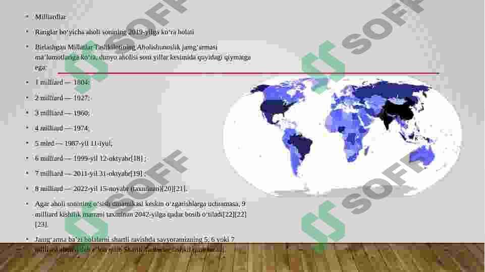 Dunyo aholisining takror barpo bo‘lishining  geografik  omili 8
