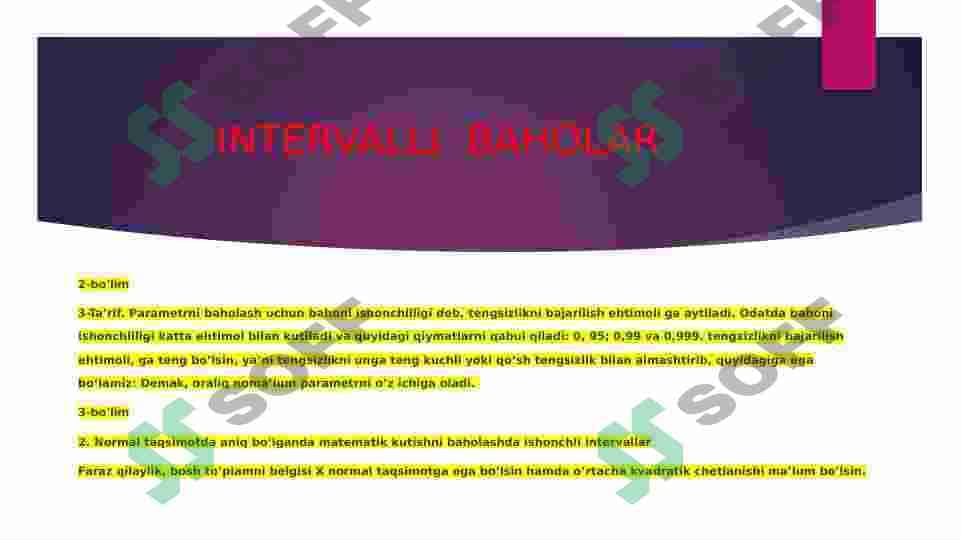INTERVALLI BAHOLAR 8