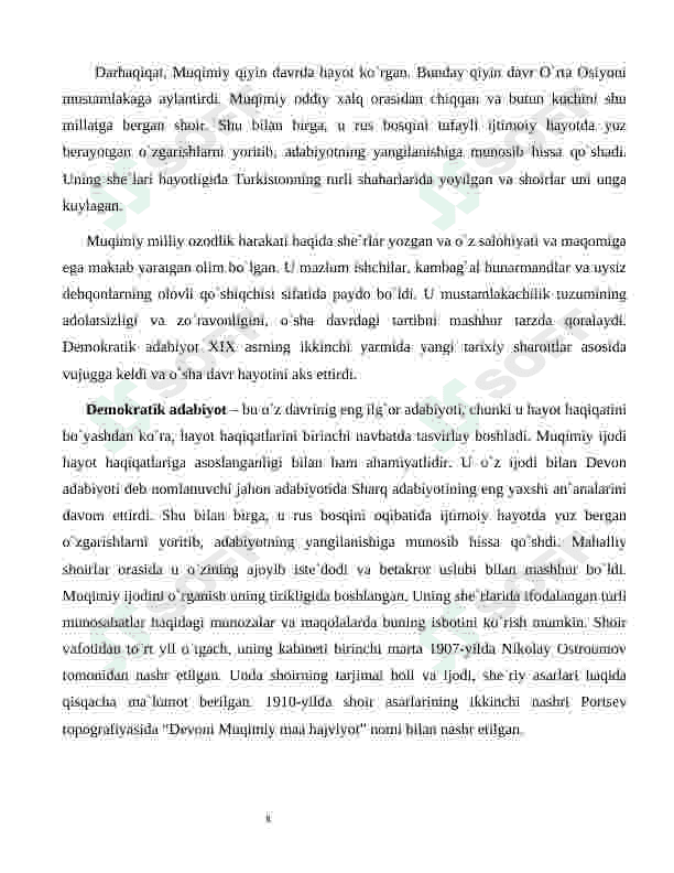 O'zbek adabiyotida muqimiyshunoslik 8