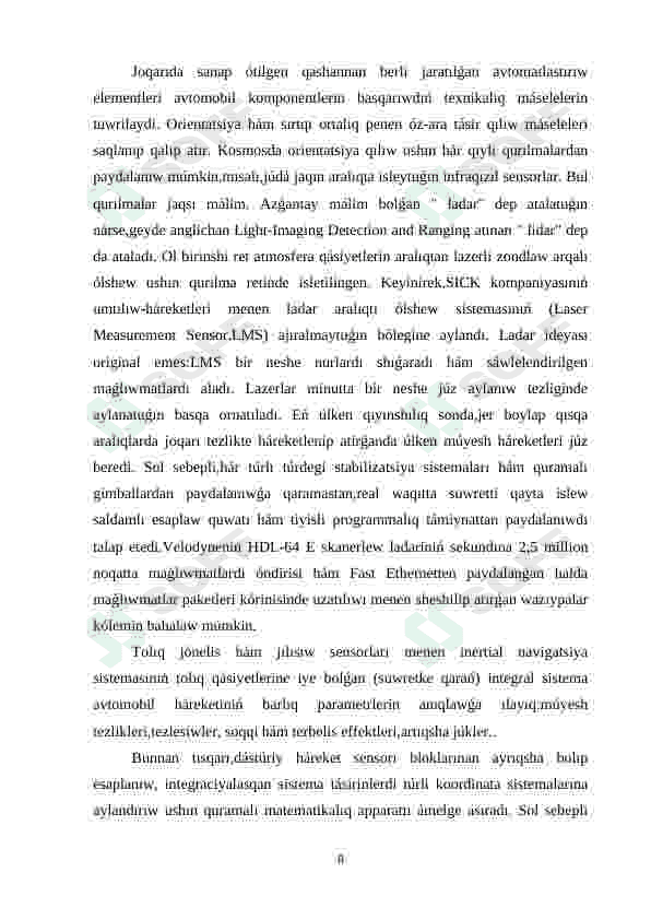 Transport qurallari navigatsiyasi 8