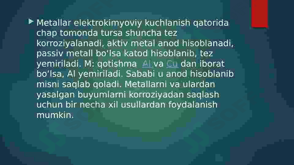 Metallarning korroziyasi va unga qarshi kurashish usullari 8