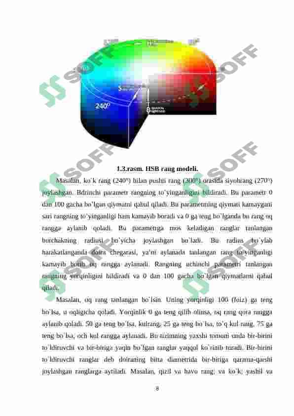 ADOBE PHOTOSHOP DASTURNING GRAFIK OBYEKTLARDA RANGLAR VA QATLAMLAR BILAN ISHLASHNING ZAMONAVIY USULLARI. 8