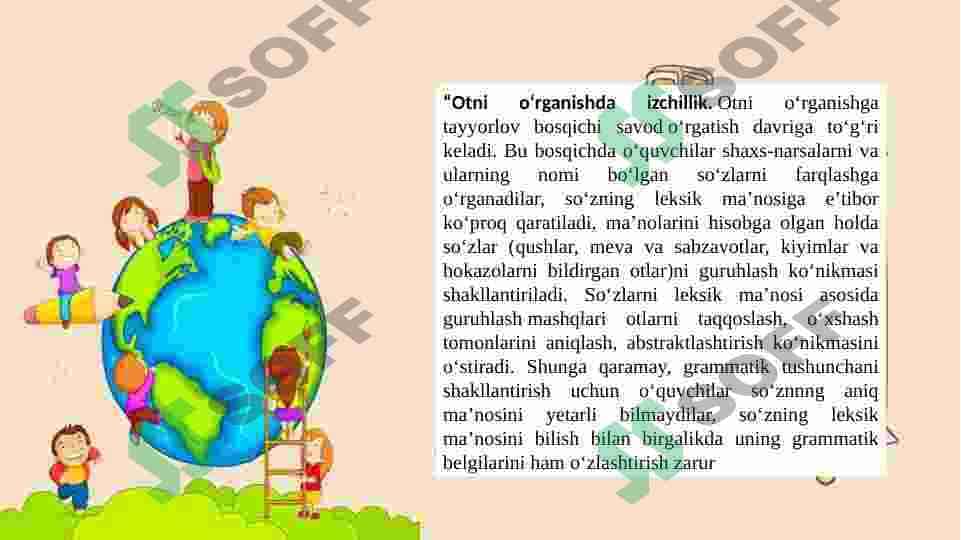 BOSHLANG’ICH SINF DARSLIKLARIDA OT SO’Z TURKUMIGA OID MASHQLAR TASNIFI 8