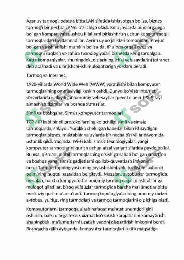 Zamonaviy kompyuter tarmoqlari 8