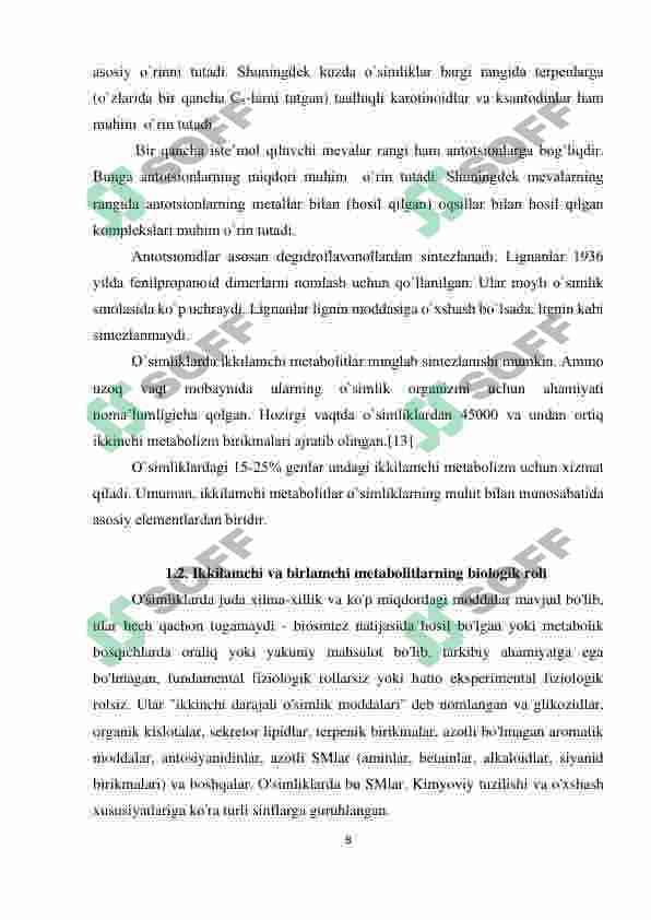 O’SIMLIKLARNING KELIB CHIQISHI IKKILAMCHI BO’LGAN MODDALAR 8