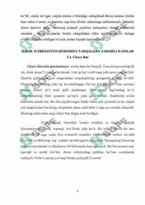 O’ZBEKISTON HUDUDIDA TARQALGAN ZAHARLI ILONLAR 8