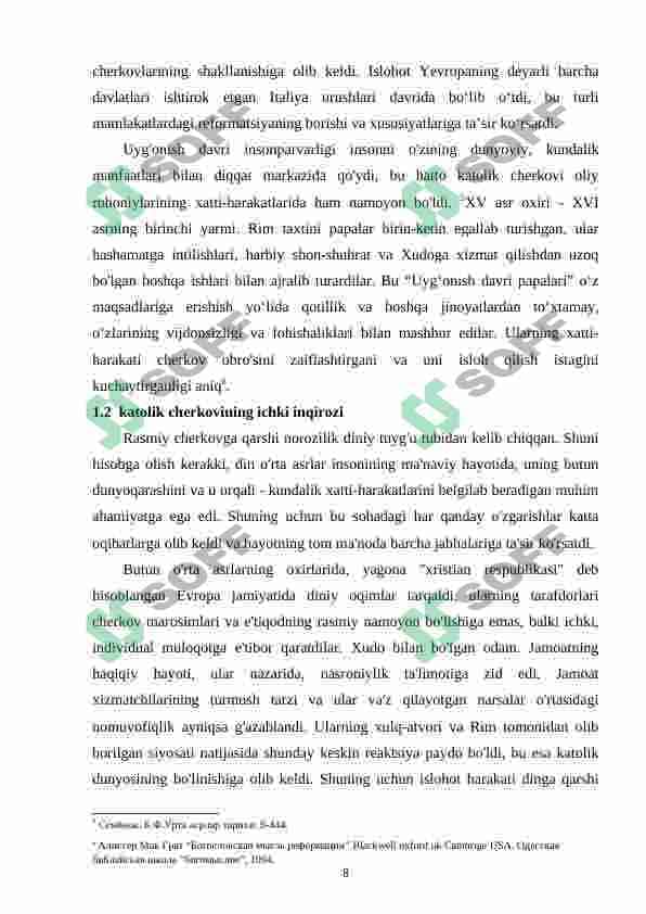 Tarixni o’qitishda reformatsiya mavzusini orgatish 8