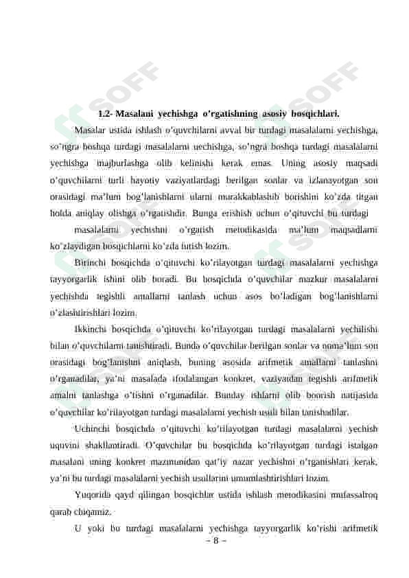 Boshlang‘ich sinf o‘quvchilarini masalalar yechishga o’rgatish 8