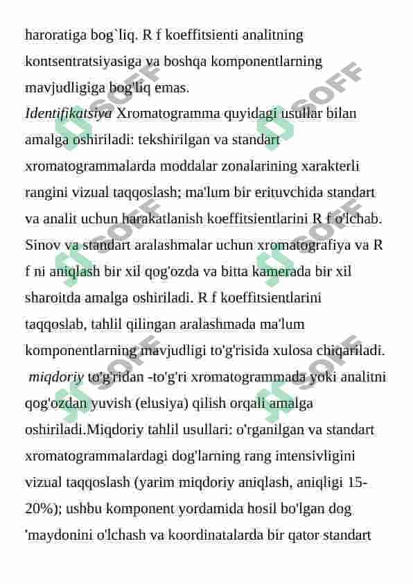 Qog‘ozdagi taqsimlanish xromatografiyasi va uni vitaminlar sofligini aniqlashda qo‘llanilishi 8