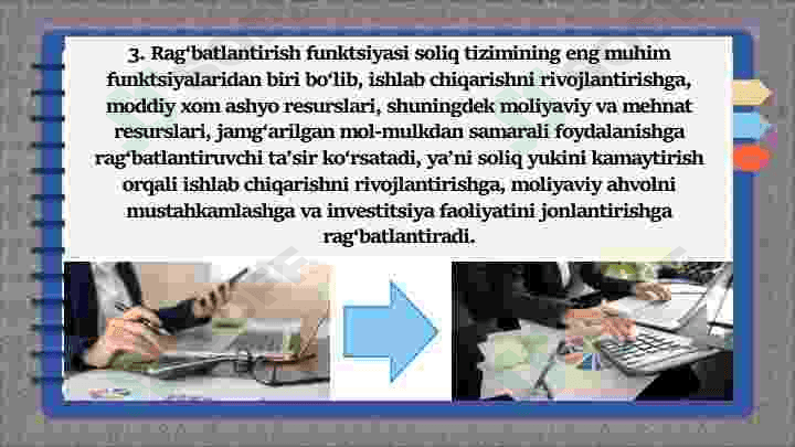Soliqlarning funksiyalari va ularni takomillashtirish yo'llari 8