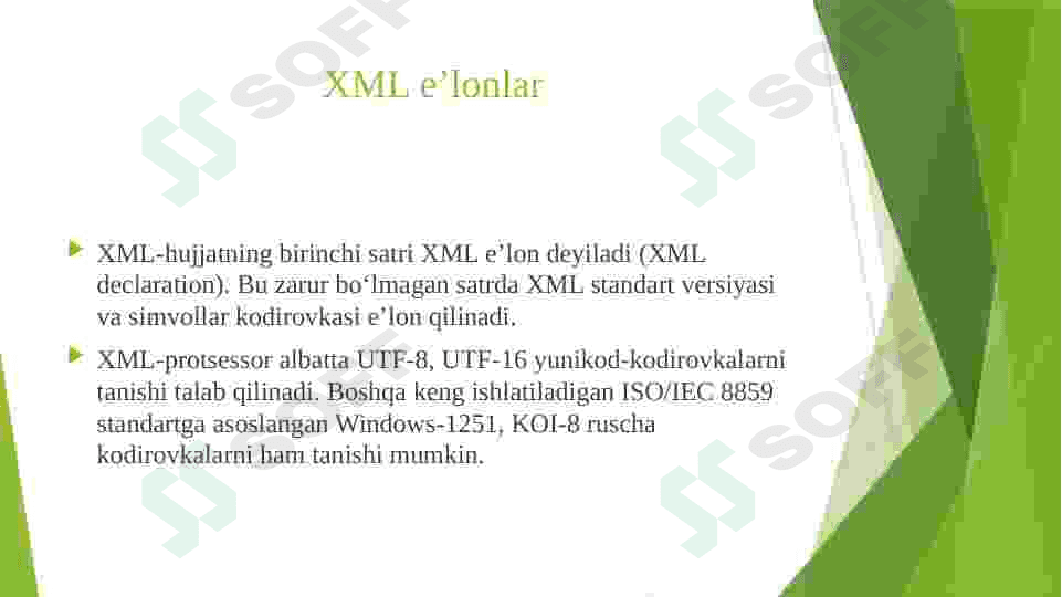 XML va Ma’lumotlar bazasi 8