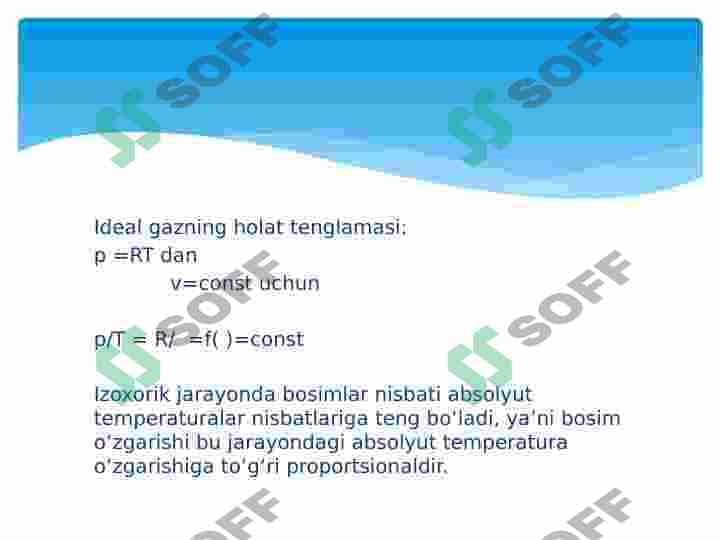 Izoxorik va izobarik jarayonlar 8