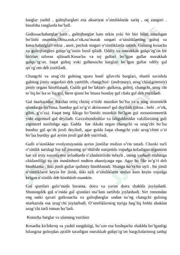 Gulli oʻsimliklarni kelib chiiqshi 8