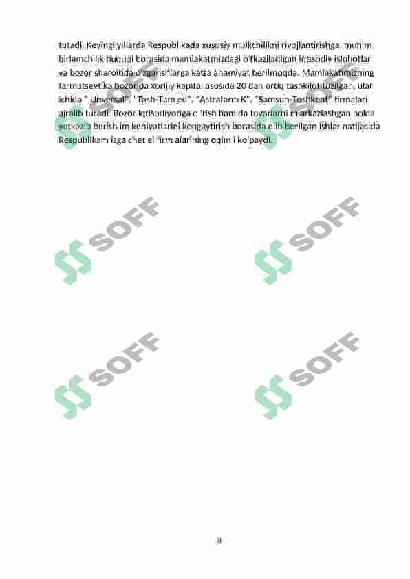 Dorixona tashkilotining hisob siyasatini ishlab chiqish 8
