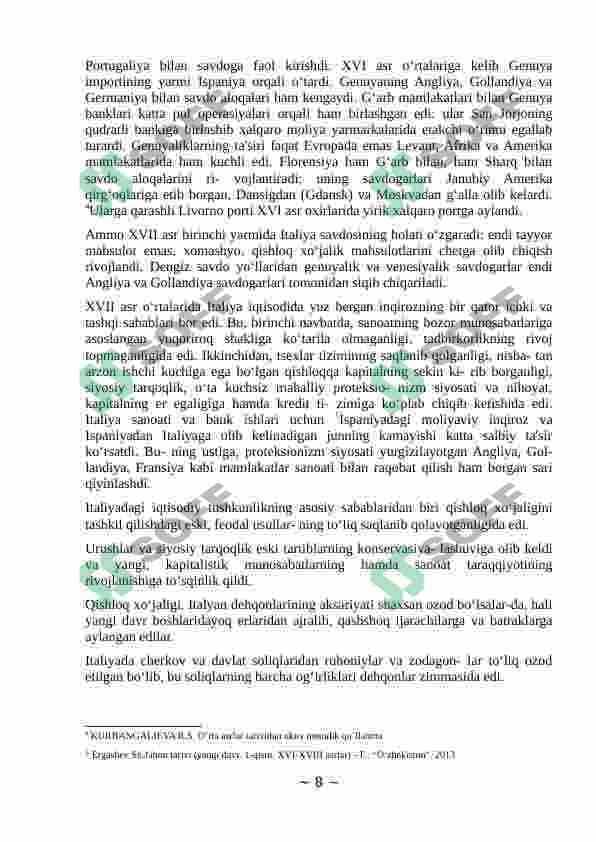 XVI-XVIII asrlarda italiya shaxar respublikalarida ichki va tashqi siyosat 8