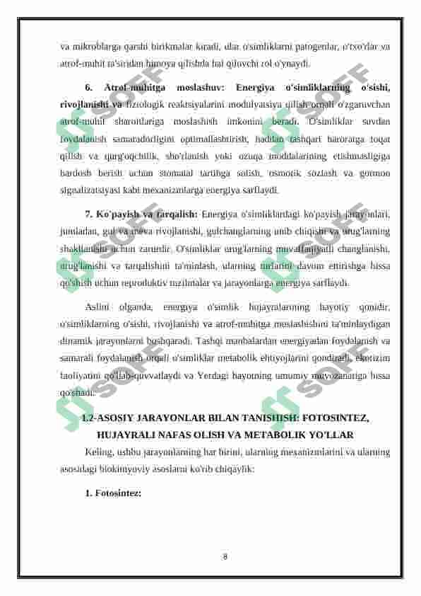 O’simlik hujayrasining energetikasi haqida 8