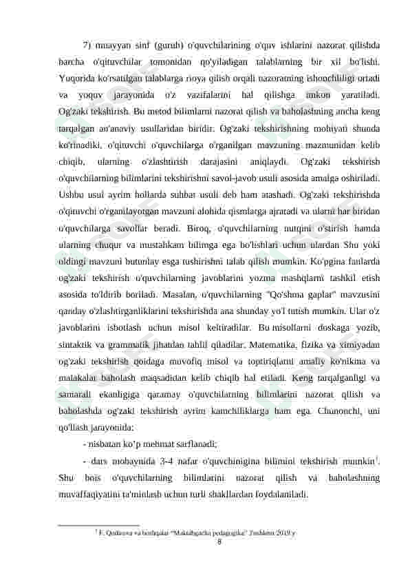 BOSHLANG’ICH SINF O’QUVCHILARINING BILIMINI BAHOLASHDA XALQARO BAHOLASH TATQIQOTLARINING AHAMIYATI 8