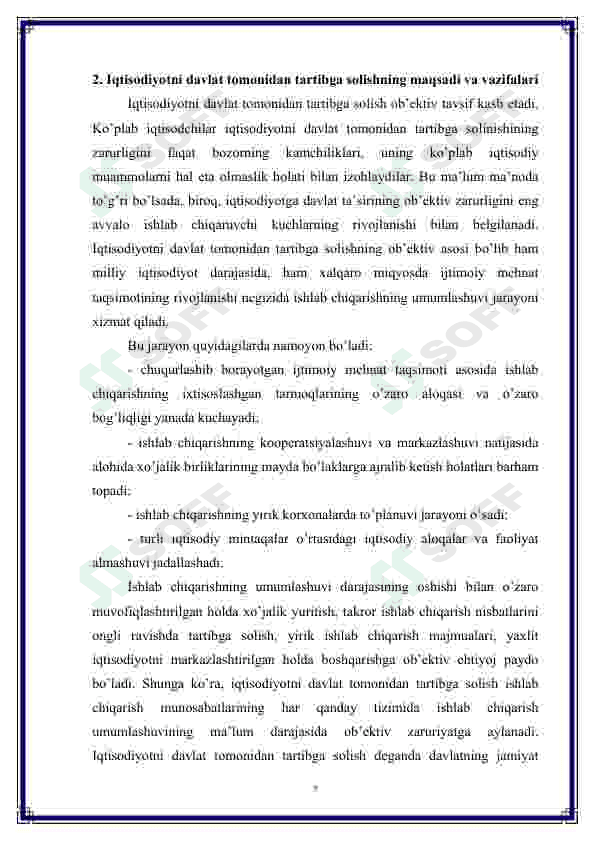 Iqtisodiyotni tartibga solishda davlatning ro'li 8