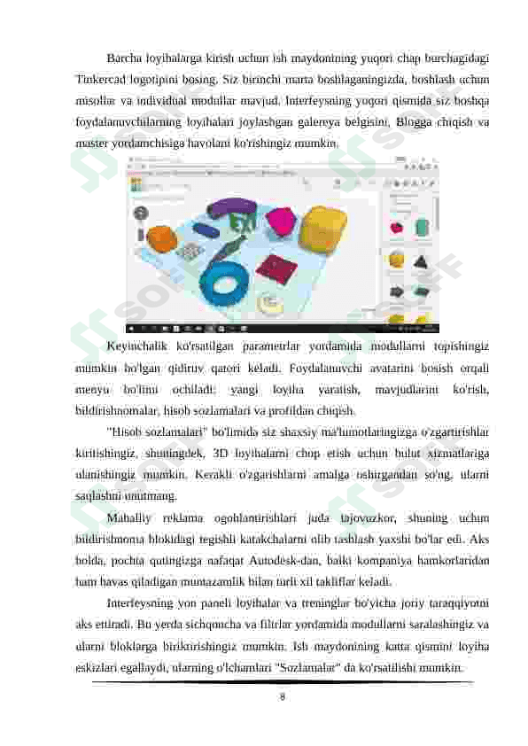 TinkerCad platformasida uch oʻlchovli obyektlar yaratish 8