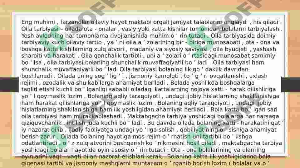 Turli yosh davrlarida o'zlashtirish xususiyatlari 8