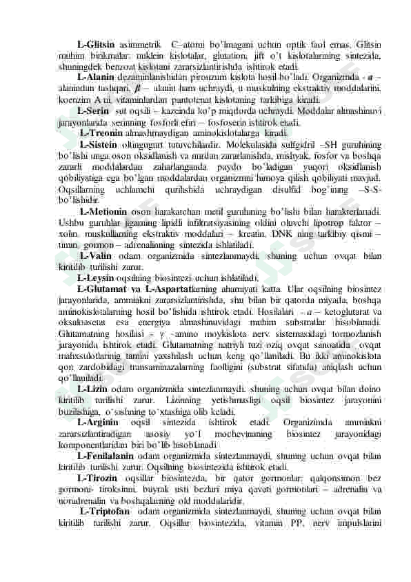 Aminokislotalarning tuzilishi  va xossalari. Oqsillarni tuzilish darajalari 8