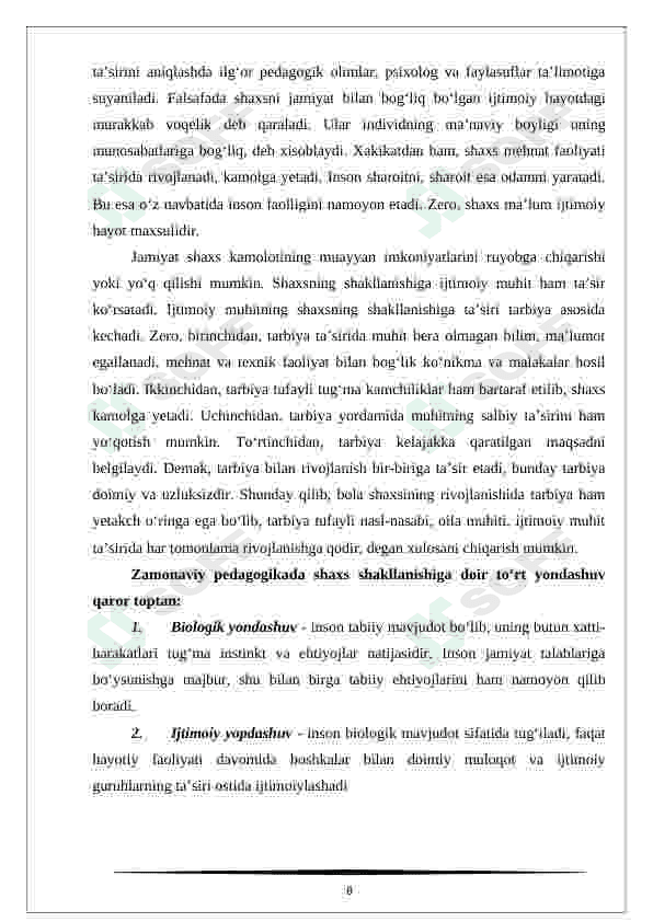 Maktabgacha yoshdagi bolalarning rivojlanishi va ta'lim tarbiyasining o'ziga xosligi 8