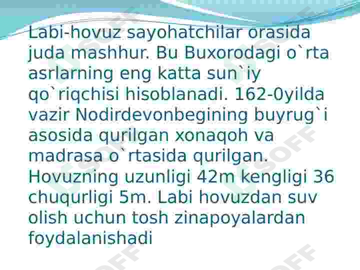 HISTORICAL MONUMENTS OF BUKHARA 8