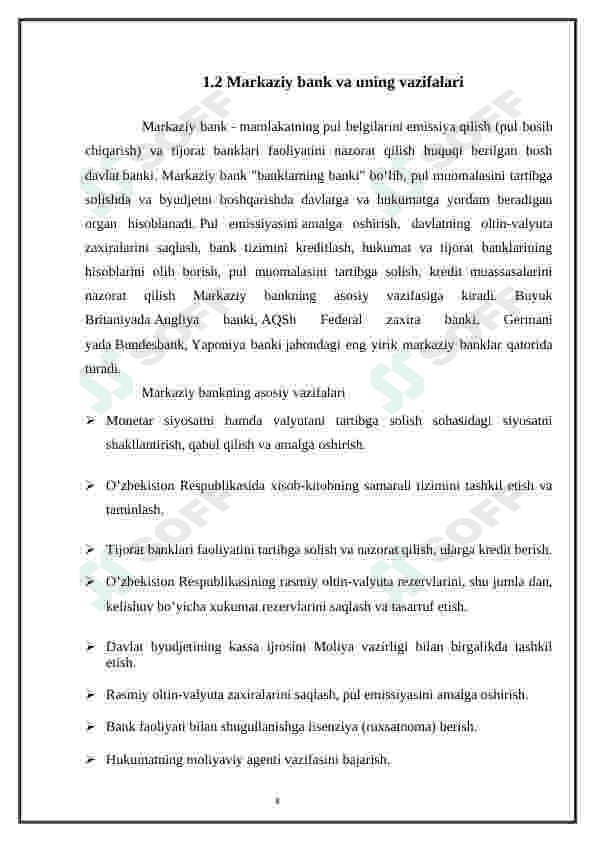 Bank tizimi - moliya tizimining  asosiy  tarkibiy qismi sifatida 8